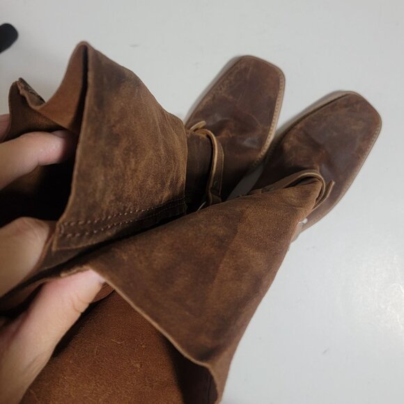 NEW Free People Denver Double Buckle Boots Womens 8.5 Chocolate Brown Western - Picture 5 of 11